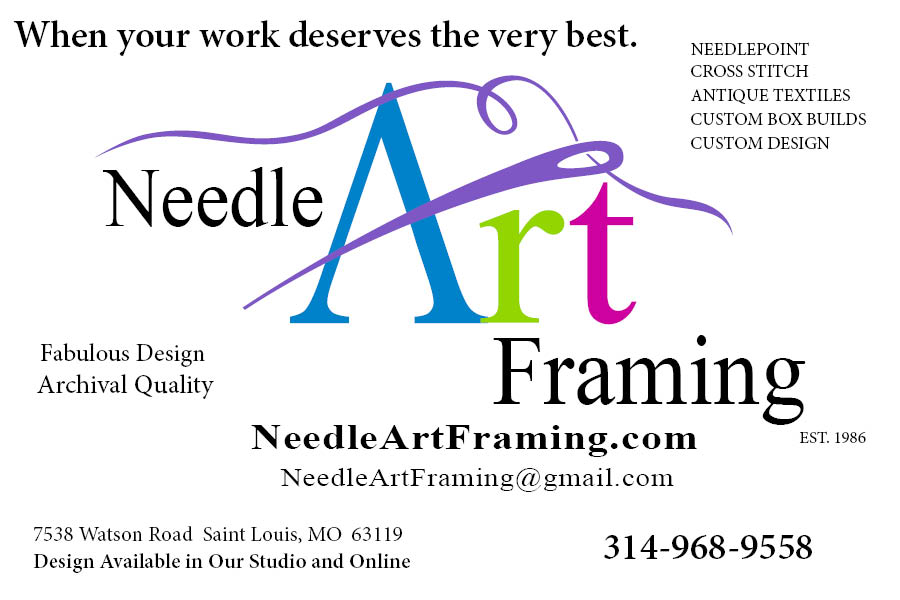 Needle art framing logo and information header
